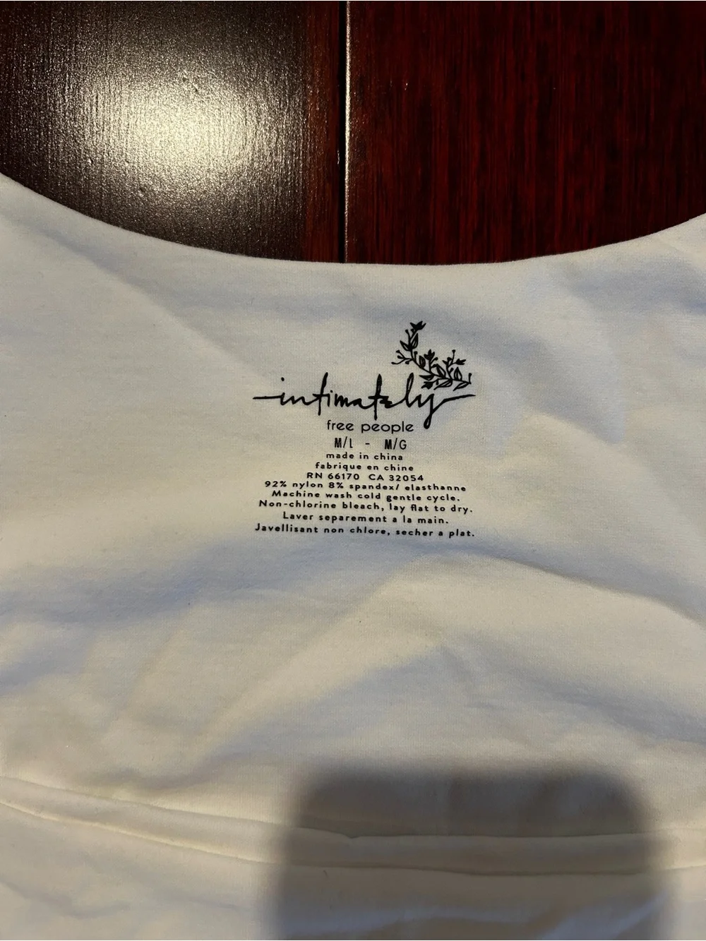 Free People White Square Neck Short Sleeve Tee w/ Built in Bra Top (no pads)